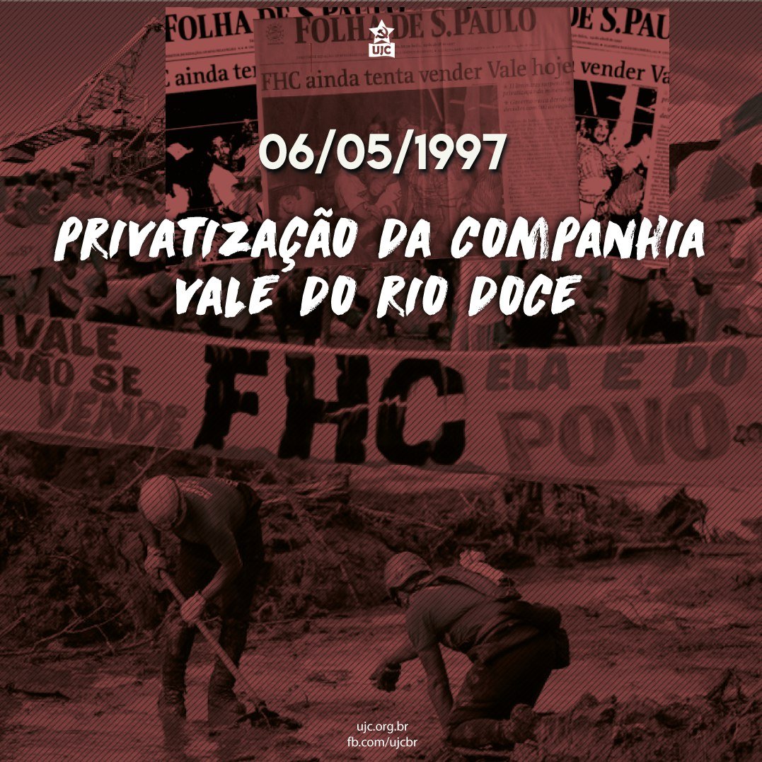 23 anos da privatização da Companhia Vale do Rio Doce