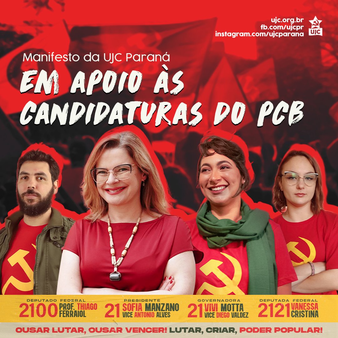 Manifesto da UJC Paraná em Apoio às Candidaturas do PCB
