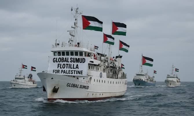 Israel sequestra centenas de voluntários da flotilha Global Sumud
